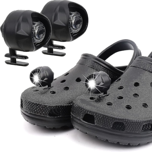 Lys for Crocs 2stk, Hodelykter Lommelykter Tilbehør for Crocs, Hodelykter Lys Lommelykter for Crocks, Sjarmarmbånd Tilbehør for Barn Voksne Crocs
