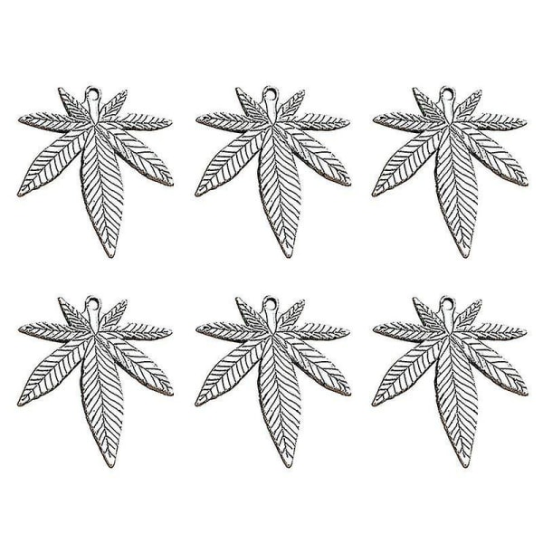 20 stk Alloy Large Leaf Pendant Charms Diy Smykker Tilbehør til Halskjede Armbånd (antikk sølv)