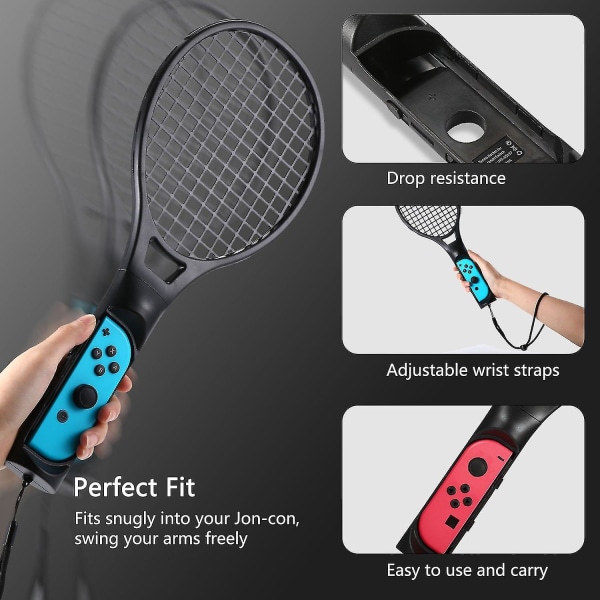 Tennismaila Nintendo Switchille, Joy-con-ohjaimelle, musta