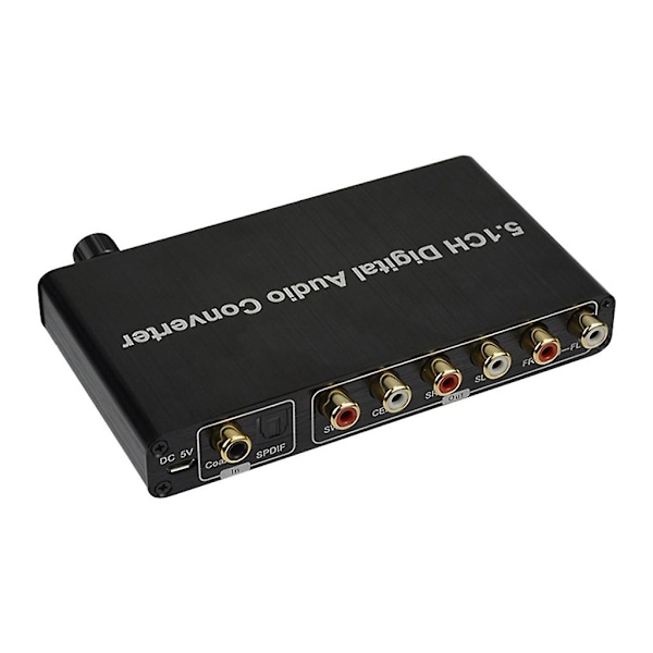 5.1CH Digital Audio Converter Koaksial og SPDIF Optisk til 5.1 Audio Dekoder