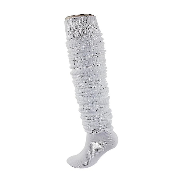 Dam Slouch Topp Ribbade Stickade Långa Strumpor Japansk Lolita Studentuniform Lös Över Knä Bootsstrumpor