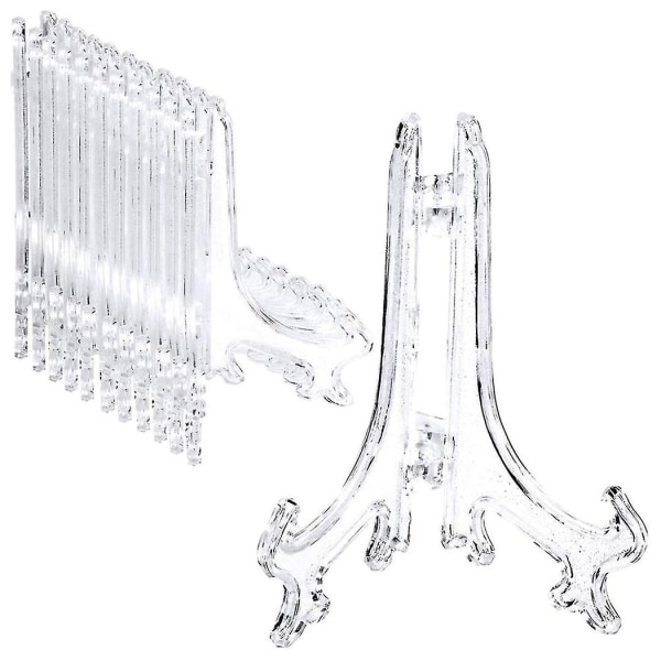 24 Pieces Plastic Easel Plate Holders Easel At Weddings, (clear, 4 Inch)