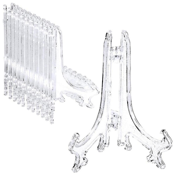 24 stk. Easel-pladeholdere i plast til bryllupper (gennemsigtig, 4 tommer)