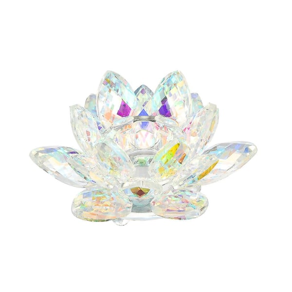 Färgglad Kristallglas Blomma Ljus Ljus Ljusstake Heminredning Present