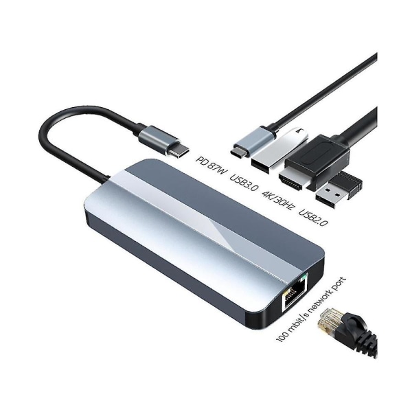 7 i 1 USB C Hub Multiport Adapter 4k Power Usbc Hub Ethernet Usb-c Dongel