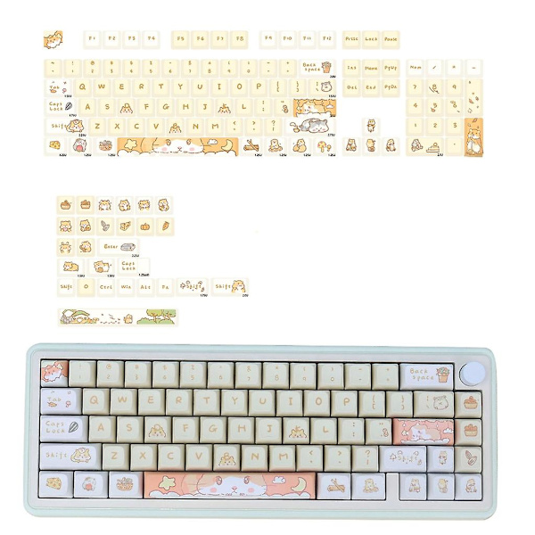 131 näppäimen näppäinhatut Xda-profiili Sarjakuva näppäinhatut Pbt Dyesublimation mekaaniseen