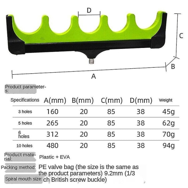 Fiske Stang Holder Støtte Feeder Pod Stativ Holder Myk Fisk Stang Utstyr Bil. (flerfarget)(2stk)