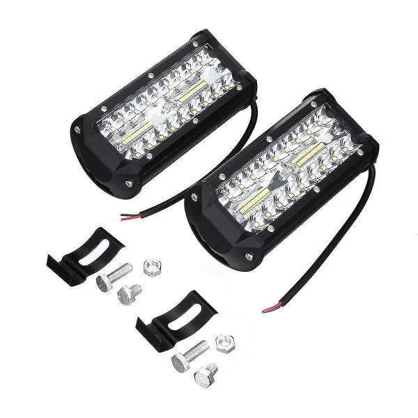 2 stk arbeidslys LED 3 rader 7\" høy lysstyrke stripelys