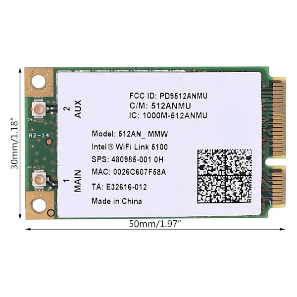 Wifi Link 5100 Agn 300m Trådlöst Nätverkskort 2.4g + 5g Dual Band Webbkort För Cq40 Cq45