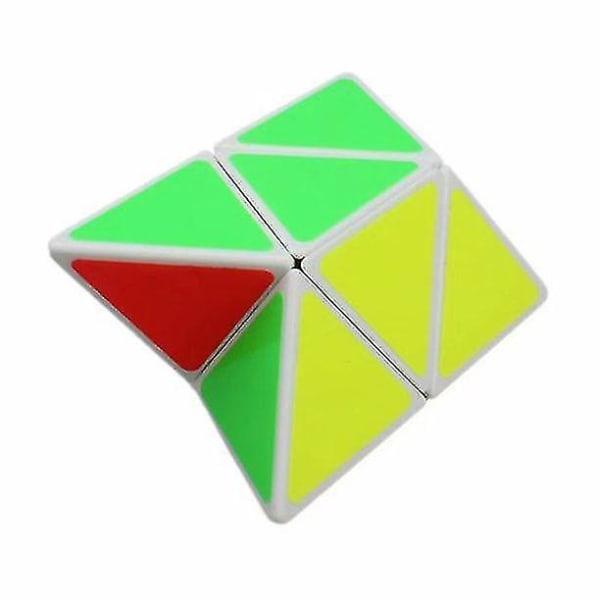 2x2 Triangelpyramid 2-lagers Pyraminx Magisk Kub Hastighetspussel Twist Utbildningsleksak Vit