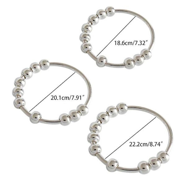 Bekymringskugle Fidget Ring Sølv Ring Meditation Spinner Anti Stress Angst Ring