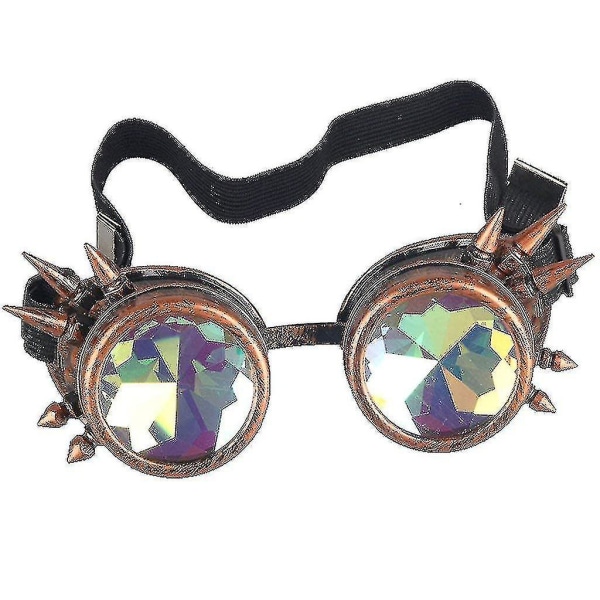 Fashion Steampunk Kaleidoscope Glasses Rivets Cosplay Goggles