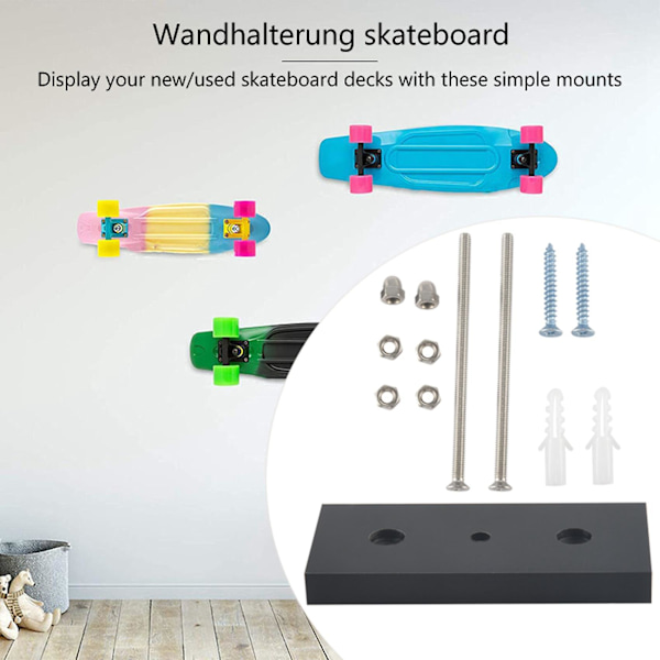 6 stk. Skateboard Flydende Dæk Display Vægmontering Rack Holder Hanger Fit Home Storage Display