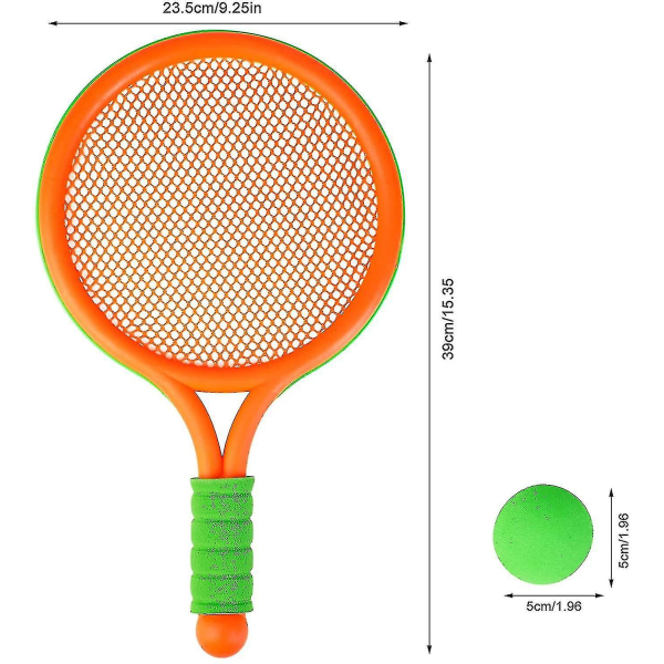 Tennisracketar för barn Plastracket set om 4 med tennisbollar Utomhus Trädgård Strand Sportspelleksak