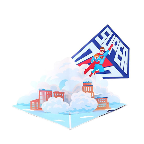 Super Dad Isänpäiväkortti 3d Pop-up Onnittelukortti Kirjekuorella Syntymäpäivälle