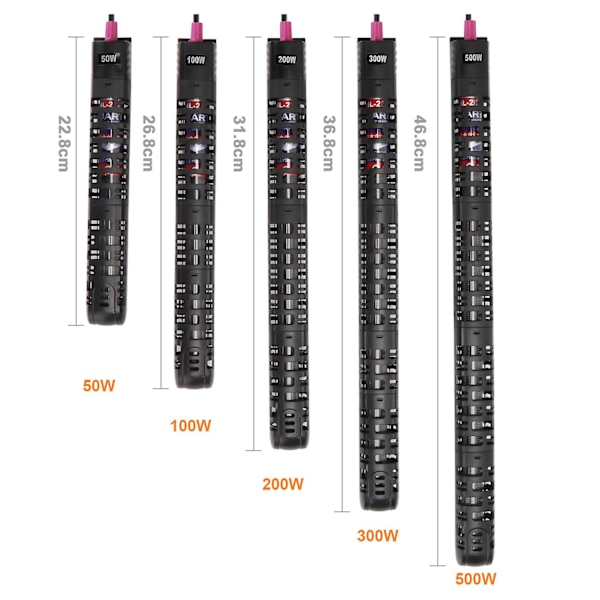 50-500w nedsenkbar akvarievarmer justerbar temp fisketank tropisk termostat