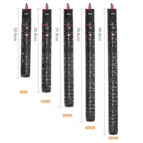 50-500w upotettava akvaariolämmitin säädettävä lämpötilakala-allas trooppinen termostaatti