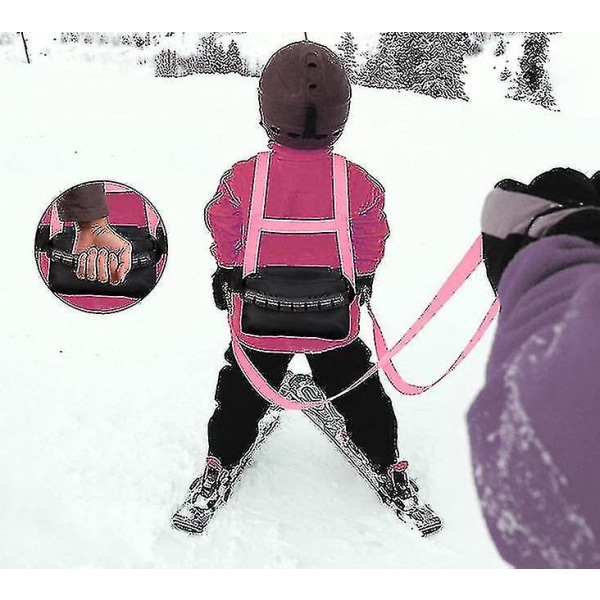 Mike Kids hiihto- ja lumilautaharjoitusvaljaat irrotettavalla talutushihnalla