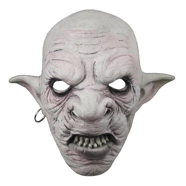 Cool goblins mask med örhängen på örat Halloween skräckmask läskig kostym
