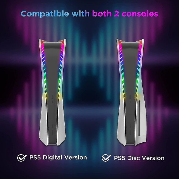 Rgb Led Light Strip kompatibel til Ps5, Led Strip med 7 farver gør-det-selv-dekor styret med app eller Ir-fjernbetjening