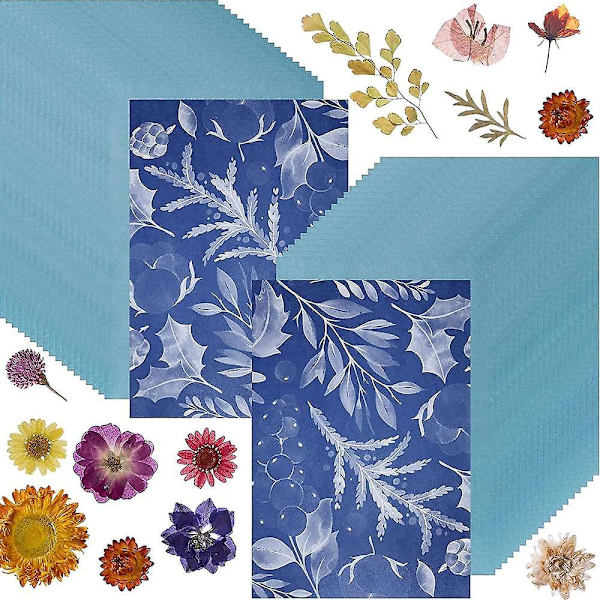 50 Ark Papper Kit Vit Blå Känslighet Solpapper Diy Soltryckpapper (a4/8.27 X 11.69 Tum
