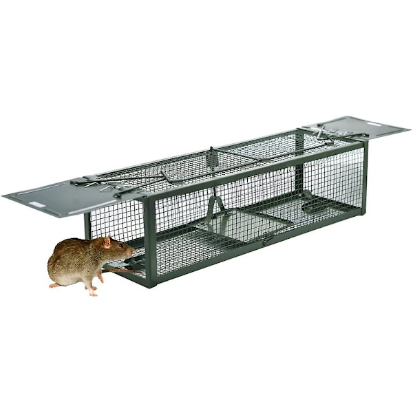 Råttfällor Fångstfälla Två Ingångar Burfälla För Möss Gnagare Sorkar 39x13x11cm