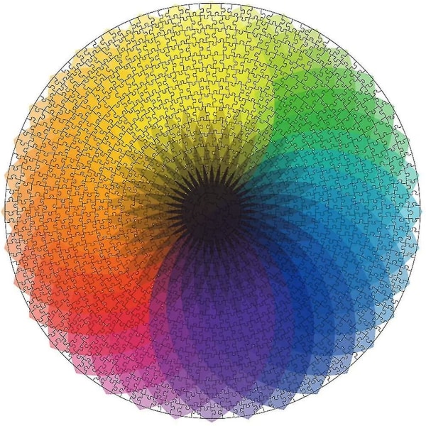 Puslespil 1000 stk Rundt puslespil Creative Rainbow Gradient
