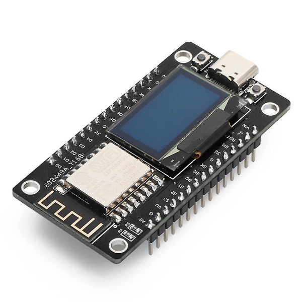 Nodemcu Esp8266 Udviklingskort Med 0,96 Tommer Oled Display Ch340 Esp-12e Wifi Modul -usb Til Mic