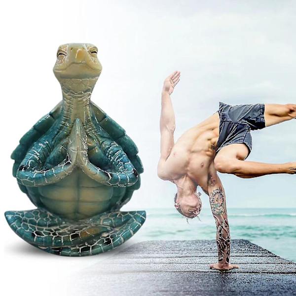 Stille meditasjons skilpadde statue harpiks materiale soverom hage stue unik personlighet blå hjem dekor