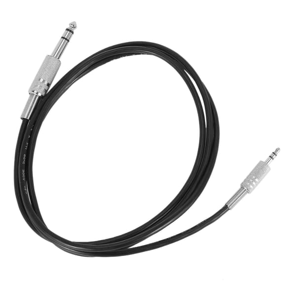 4,9ft 3,5mm 1/8 tommer Han til 6,35mm 1/4 tommer Han Stereo Lydkabel Sort