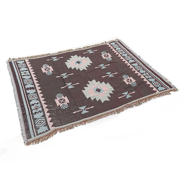 180x130cm Etnisk Stil Bordduk Filt Retro Bomull Multifunktionell Tältfilt För Picknick Strand