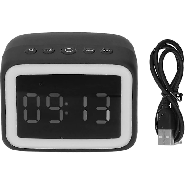 Digitaalinen herätyskello Bluetooth-kaiutin Mini peilikello (musta) (1 kpl)
