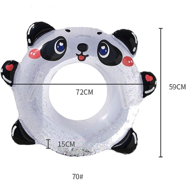 Uppblåsbar boj, panda simring, uppblåsbar poolflottör, för poolpartyn, lätt att blåsa upp poolflottör att bära, för tonåringar, vuxna.