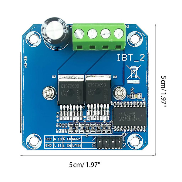 Bts7960 43a Højtydende motordriver Beskytter effektivt Mcu Diy Reparationsdel