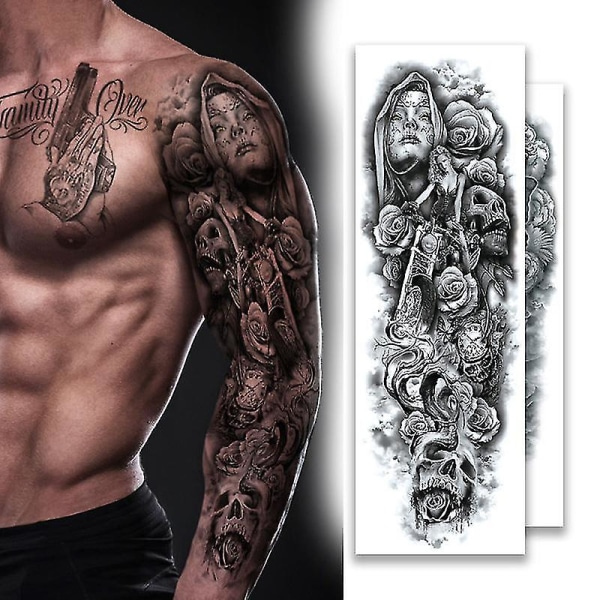 Midlertidige falske tatoveringer Semi-permanente vanntette tatoveringsklistremerker for menn og kvinner (3 bilder)