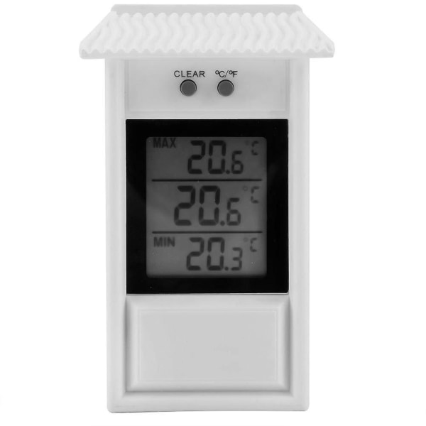 Sisä-ulkolämpömittari, vedenpitävä digitaalinen langaton lämpötilamittari (valkoinen)