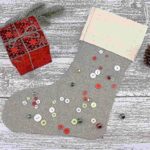 4 Stykker Jutestrømper Julepynt Peis Henge Strømper DIY