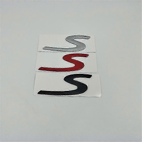Baklucka Dekal S-Logotyp för Cayenne Bilstjärna Emblem 82 x 38 matte silver