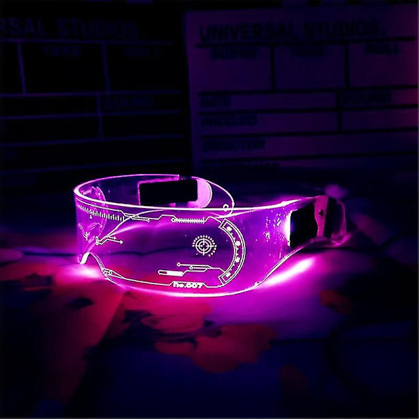 LED Visirbriller 7 Farger Futuristiske Briller 4 Moduser Lysende Briller Honningkake Lysende Briller Fo