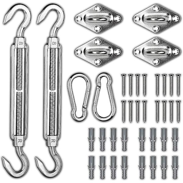 Markise Hardware Kit 8mm Solsejl Installations Hardware Kit Anti-rust Rustfrit