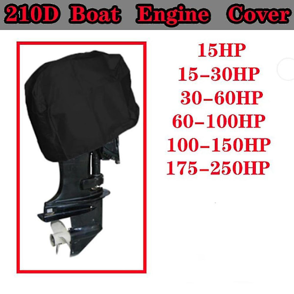 210d 15hk Yacht Halv Udenbords Motor Båd Cover Anti Uv Cover Motor Beskyttelsesdæksel