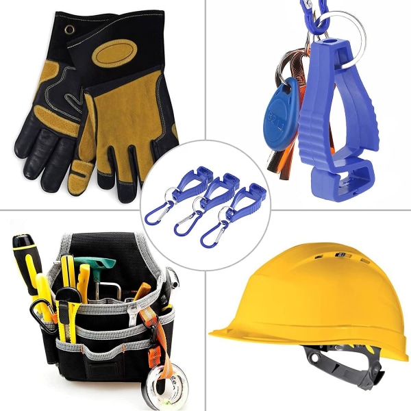 Handskeclips (3 styk) Handskeholder Brandvæsen Tarp Clip Grabber Holder Handskebeskytter sikrer arbejdshandsker, beskyttelseshandsker, arbejdshandsker mod tab (b
