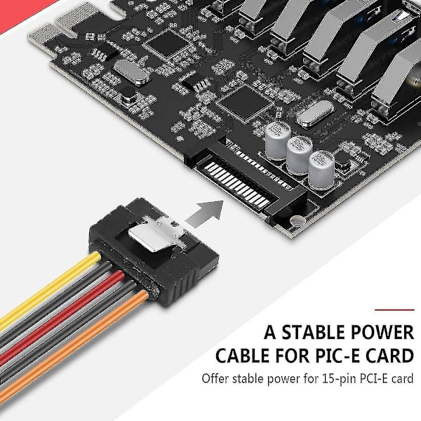 15 hann SATA-strømkabel, 15-pin hann til 15-pin hun, 15 cm - 2 stk.