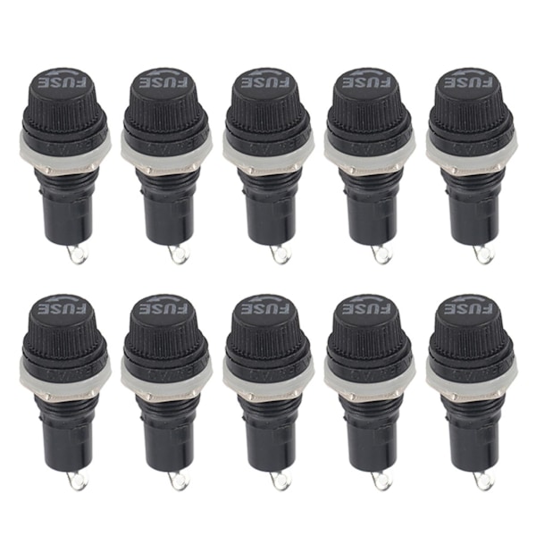 10pcs 5x20mm Panel Mount Screw Cap Fuse Holder Case for Radio Glass Tube Fuses