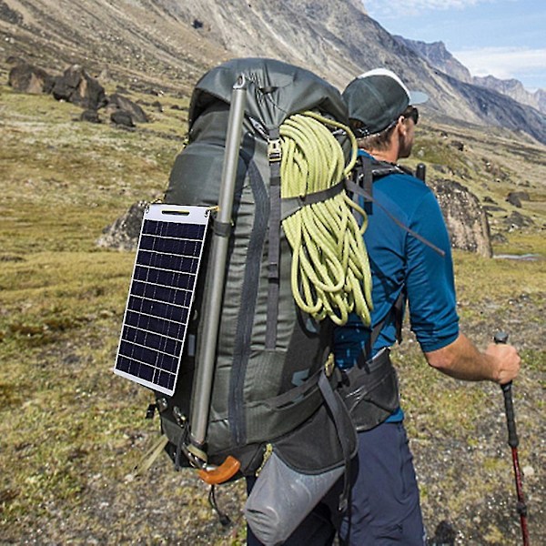 60w Solcellepanel Bærbar 5v Dobbelt Usb Hurtigoplader Panel Kit Udendørs Nødopladningsbatteri Trav