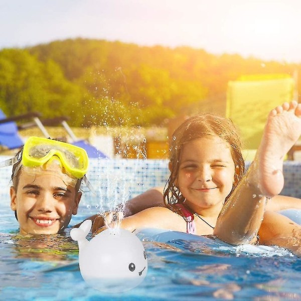 Svart fredag bassengvannsleker kompatible barn baby lys opp hval badeleker sprinkler badekarleker kompatible småbarn (hvit)