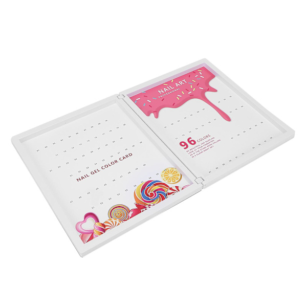 96 färger Gel Polish Nail Tip Display Book - Färgkarta för Nail Art, Salong och DIY-tillbehör