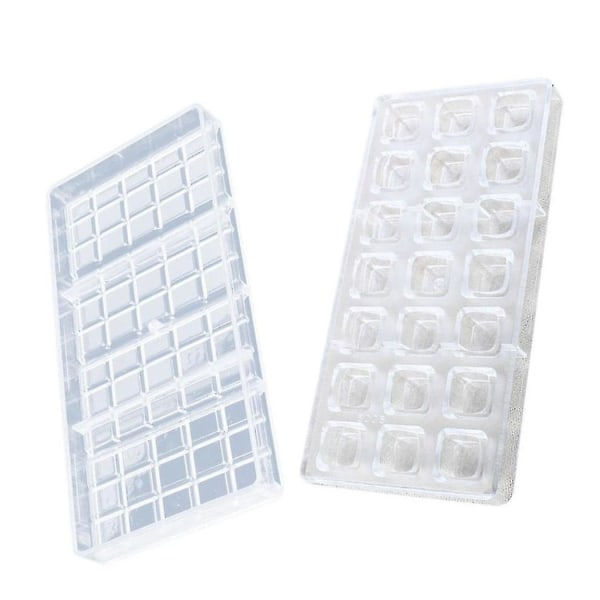 2 stk 3D DIY Konditori Chokoladeform Hjemmelavet: 1 stk Kvadratisk Chokoladeform & 1 stk Slikform