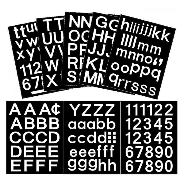 8 ark selvklæbende vinyl bogstaver talsæt, postkasse numre klistermærke til postkasse, skilte, vindue