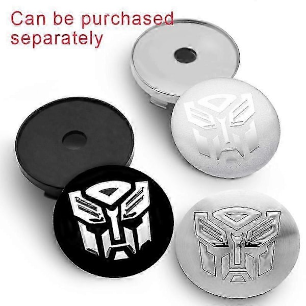 4 kpl 56+60 mm Cool Autobots -logolla varustetut Transformers-merkit, auton vanteen keskihatut, tarrat, vanteen peite, auton tyylivarusteet 60mm all silver